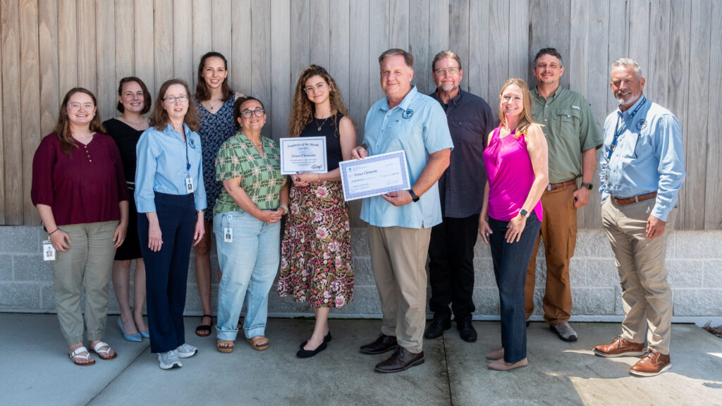 Congratulations to Grace Clements, the District’s Employee of the Month! Grace is a Regulatory Scientist III based in the Apopka Service Center and is recognized for exemplifying the District’s core values—building trust, developing partnerships, accepting accountability and achieving results.