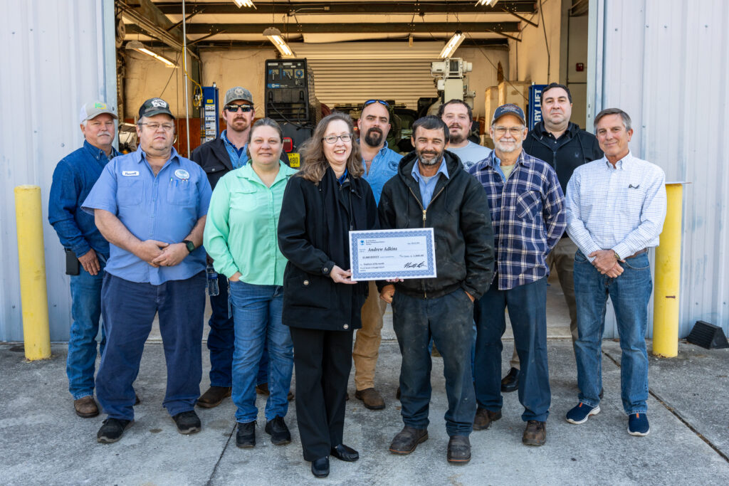 Congratulations to Andrew Adkins, the District’s Employee of the Month. Andrew has served as a Senior Trades Worker at the Palatka Fleet Shop for the past three years and has become a key contributor to the team’s success.